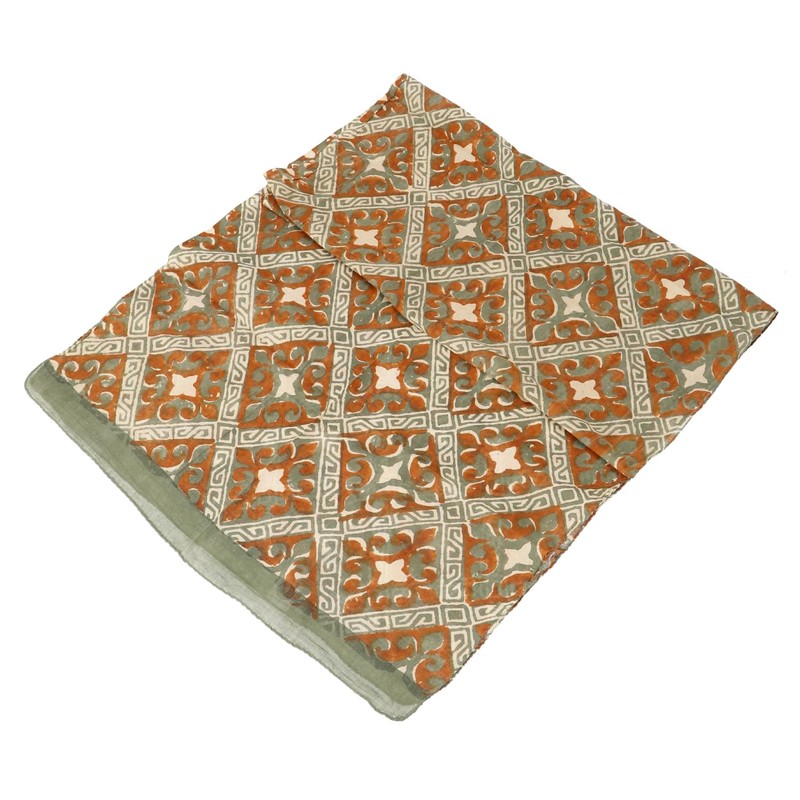 GURU SHOP Hand Printed Cotton Cloth, Indian Block Print Scarf