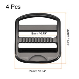 QUARKZMAN Metal Ladder Buckle Slider Tri-Glider Metal Adjustable Buckles Inner Width for Webbing Backpack Straps, Gun-black, 32mm