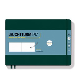 LEUCHTTURM1917 370358 Skizzenbuch Landscape (A5 Quer), Hardcover, 112 Seiten (150 g/sqm), blanko, Forest Green