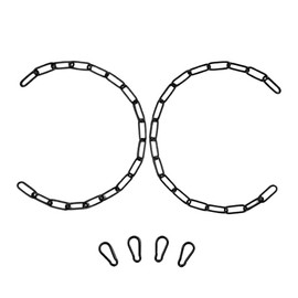 CHRSTANK 2pcs Gate Chain Lock for Outdoor Wooden Fence, Yard, and Barn with 4pcs Carabiners, 20 Inch Stainless Steel Chain Link for Horse, Goat, Cow, Dog, and Other Pet Cages Livestock Gates, Black