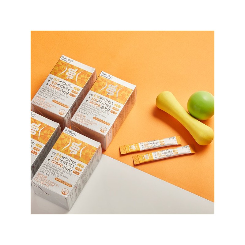 Boryeong 프리바이오틱스 프로바이오틱스 다이어트 유산균 4박스 (120포) Prebiotics Probiotics Diet