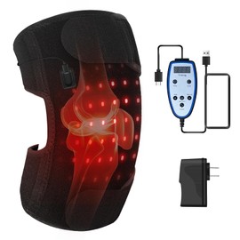 Red Light Knee Brace with Cord and Timer, 80 LED Beads PVC Film Portable and 3-in-1 Chip Design