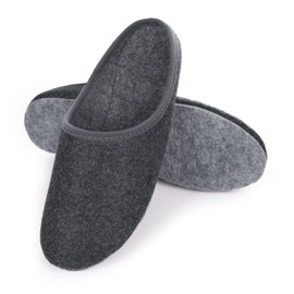 HEYO Felt Mules, Warm Lightweight Slippers for Men and Women, Sizes 36-48, gray