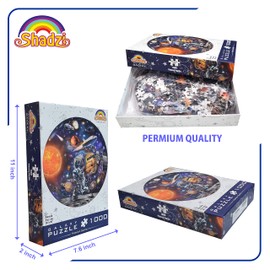 Shadzi Jigsaw Puzzles 1000 Pieces for Adults and Kids, A Stunning View of Space Scene Creative Round Jigsaw Puzzles, Unique Challenge Games (26.57 inch)