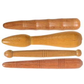 Gatuida 2sets Wooden Massage Bar Multi Functional Foot Care Massagers for Reflexology and Durable Natural Easy to Use for Relaxation and Relief 4pcs*2