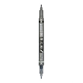 Tombow Fudenosuke Brush Pens - twin tip, black and grey, each