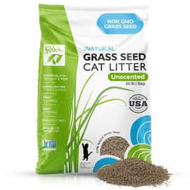 Only Natural Pet - Fast Clumping Cat Litter Non GMO Grass Seed All Natural Kitty Litter, Single or Multi Cat, Unscented - 20 lb Bag