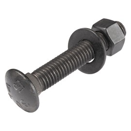 3/8" x 2-1/2" (25 Pack) Black Carriage Bolt Kit, Grade 307A, Ceramic Coated for Exterior Use, 2X Rust Resistance of Galvanized by Makers Bolt