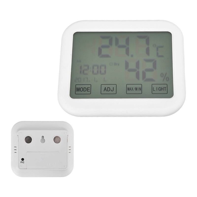 Digital Thermometer Smart Touch Settings Alarm Clock Function Temperature Humidity