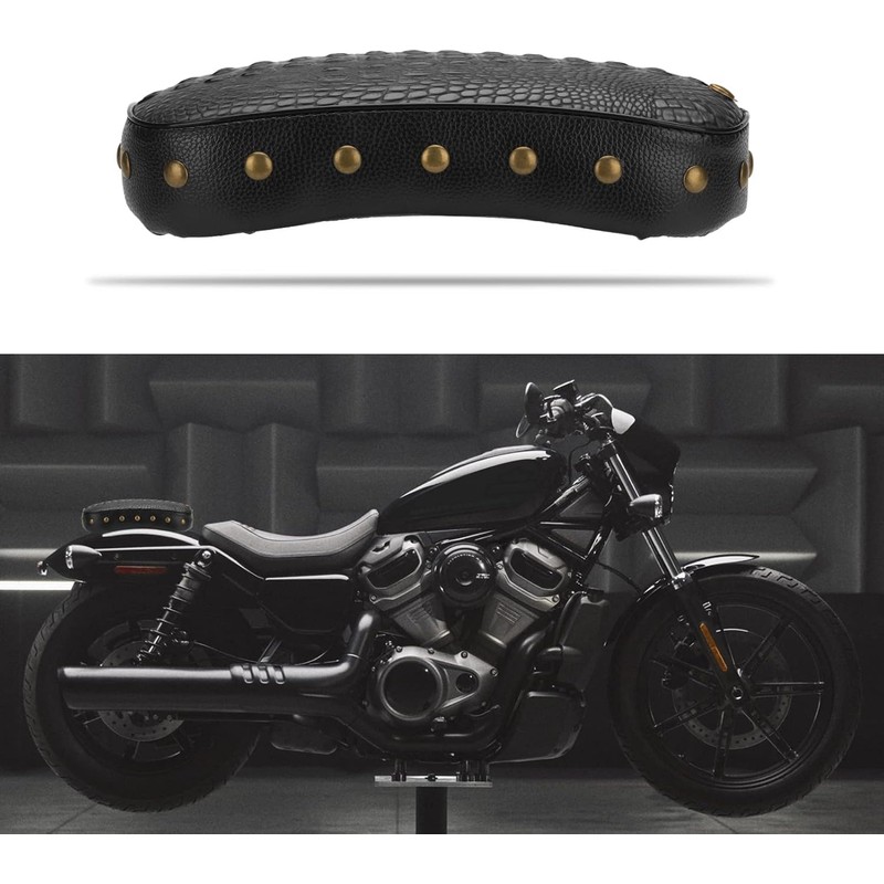 LKV 10.63″ Motorcycle Pessenger Seat, Rear Leather Pillion Pad with
