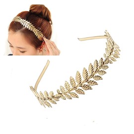 Womens Lady Girls Grecian Roman Laurel Leaf Hair Hoop Headband Crown Headdress Metal Leaf Branch French Hair Bands Hair Accessories