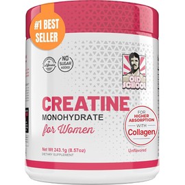 5000mg Creatine Monohydrate Powder Optimized for Women +2000mg Collagen +1g BCAA 2:1:1 (No Fillers) Supports Lean Muscles & Recovery, Pump, Energy & Stamina - Micronized, Natural & Made in USA