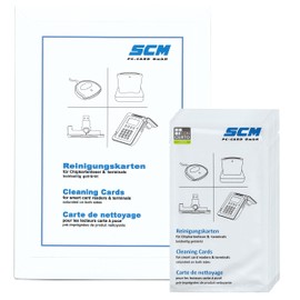 SCM PC-Card GmbH SCR Card Cleaning Kit Pack of 20 - Cleaning Cards for Card Reader/Chipdrive Reader/Identive/EC Terminal/Tank Machines