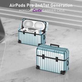 VISOOM Airpods Pro 2 Case Compatible with Airpods Pro 2 2022 Case Cover Upgrade Shockproof Protective Case Soft TPU with Carabiner [Front LED Visible [Wireless Charging] (Mint Green)
