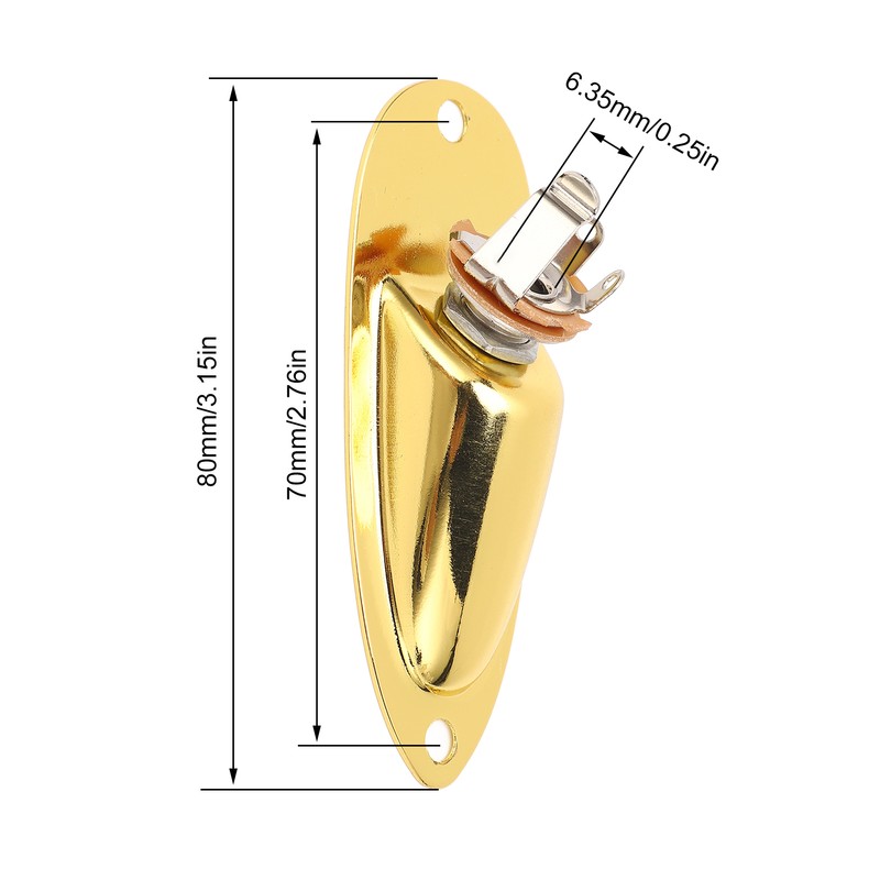Guitar Input Jack Boat Style 6.35mm Metal Electric Guitar Input