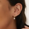 PRTGL Pearl Earrings: 14k Gold-plated Cubic Zirconia Accented Pearl Drop