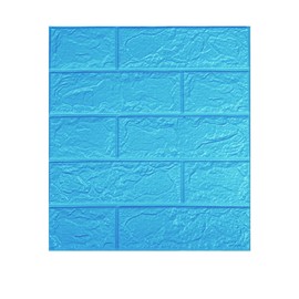 YIVENZE 3D Wall Panels Peel and Stick Printable Faux Brick Wallpaper Sticker with Self-Adhesive Waterproof Foam for Interior Wall Decor, Bathroom, Home Decoration 10PCS (Blue 10)