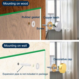 VictorsHome Mirror Screws Decorative Cover Cap Nails for Sign Advertising Fasteners, Polished Brass Silver, 12mm 8pcs