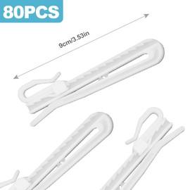 CoguZed 80-Piece Adjustable Plastic Pinch Pleat Curtain Hooks – Ratchet-System Pleat Hooks for Drapes, Windows, Doors & Shower Curtains