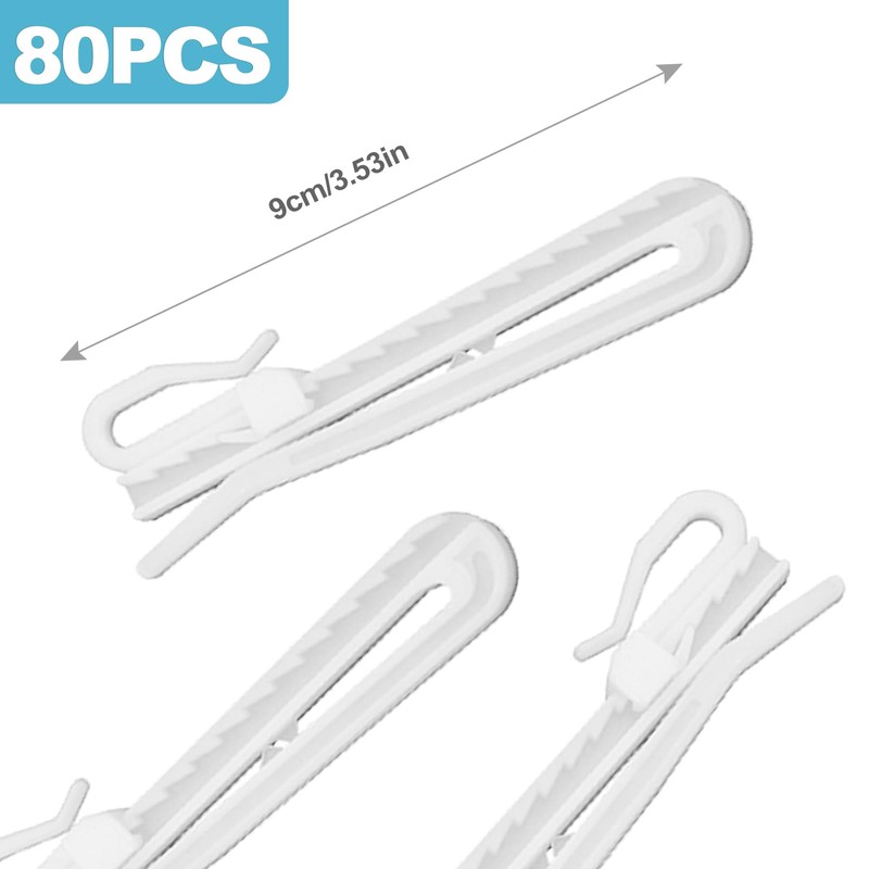 CoguZed 80-Piece Adjustable Plastic Pinch Pleat Curtain Hooks – Ratchet-System