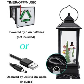 Eldnacele Singing Battery Operated Musical Lighted Christmas Snowman Water Glittering Swirling Snow Globe Lantern with Music Christmas Home Decoration and Gift, Snowman Family