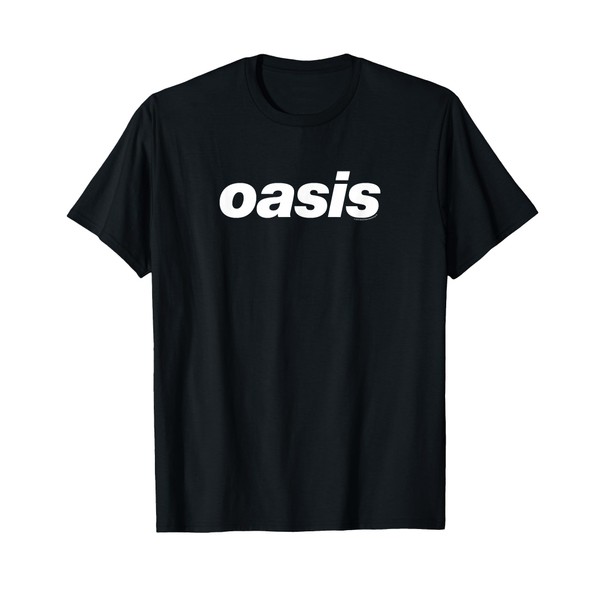 Oasis – White Logo On Black T-Shirt