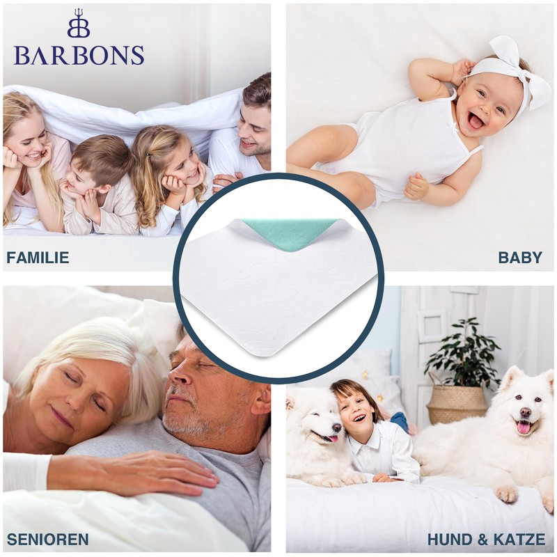 Barbons Incontinence Pad Washable Mattress Protector 90 x 160 cm