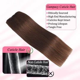 Clip in Hair Extensions Real Human Hair, Seamless Clip ins Real Human Hair for Women, Remy Human Hair Clip in Extensions, Double Weft 8pcs 20 inch Chocolate Brown