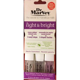 2 X Dr. Marvey Light & Bright Repair and Recover 3 Step Healthy Nail Care Set