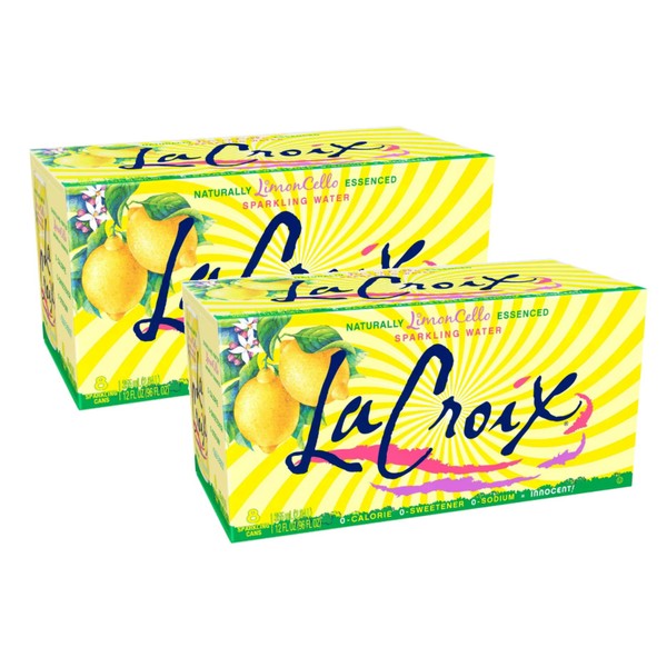 LaCroix Limoncello 0 Cal, 0 Sugar Natural Essence Sparkling Water, 12 oz. - 2 Pack (16 Cans)