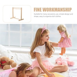 Tofficu Clothes Rack Doll Garment Rack Wooden Dolls Clothes Hanger Mini Coat Hanger Miniature Model Wooden Doll Wardrobe Furniture Accessories for Supplies M Baby Clothes Organizer