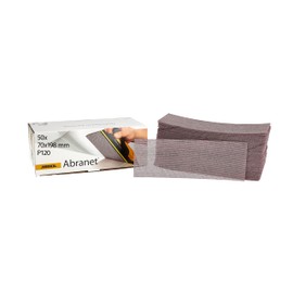 Mirka Abranet 5415005012 Mesh Sanding Strips 70 x 198 mm Velcro / Grain P120 / Pack of 50 / for Sanding Wood, Spatula, Varnish, Plastic
