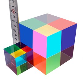 ECBANLI CMY Color Cube, 80 mm (3.15 Inch) Cmycube Acrylic Prism for Office Desktop Decor, Science Educational Learning Toy and Gifts for Children
