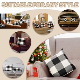 Sukh Plaid Throw Pillow Cover - 2PCS Buffalo Plaid Pillow Covers 18x18 Inches Buffalo Check Pillow Covers for Home and Office Decor, Sofa, Bench or Bed Checkered Pillow Cover Plaid Throw Pillowcase