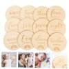 BIUDECO 12pcs Wooden Monthly Milestone Cards Milestone Photo Props for