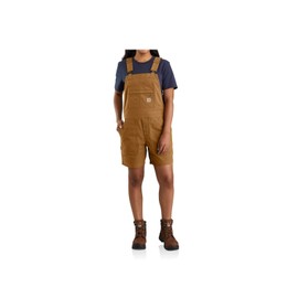 Carhartt Womens Rugged Flex Relaxed Fit Canvas Shortall Work Utility Shorts, Carhartt Brown, XX-Large US