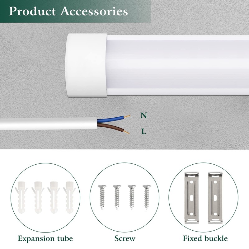 colmeguna 2 Packs 3FT LED Batten Light, Ultra Light Slim