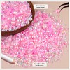 9000PCS Flatback Pearls and Rhinestones for Crafting, Pink White Mixed