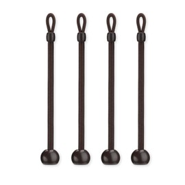 IVYSUN Universal Bungee Tie Downs - Ultra Long Replacement Parts, Weather Resistant, Compatible with Coolaroo Exterior Roller Shade, Outdoor Blinds & Shades (Brown, 4 Pcs, 8Inch)