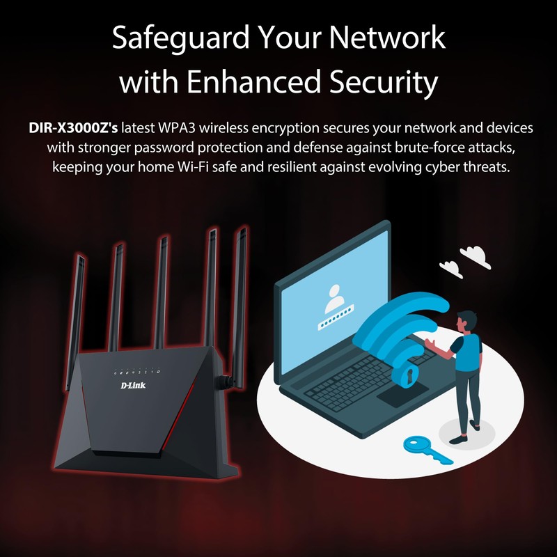 D-Link AX3000 WiFi 6 Router - High-Speed WiFi Router for