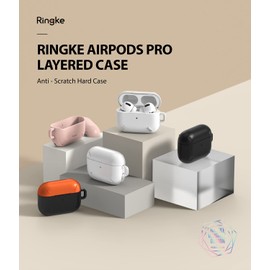 Ringke Layered Case para Funda AirPods Pro [Black] PC Duro (LED Frontal Visible) Cubierta Resistente a los Golpes para AirPods Pro 2019 Case con Mosquetón