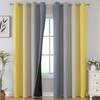 Estelar Textiler Yellow and Gray Blackout Curtains 96 Inches Long,