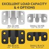 4PCS Flush Mount Bracket, Interlocking Photo Hanging Hook (Silver, 1.7")