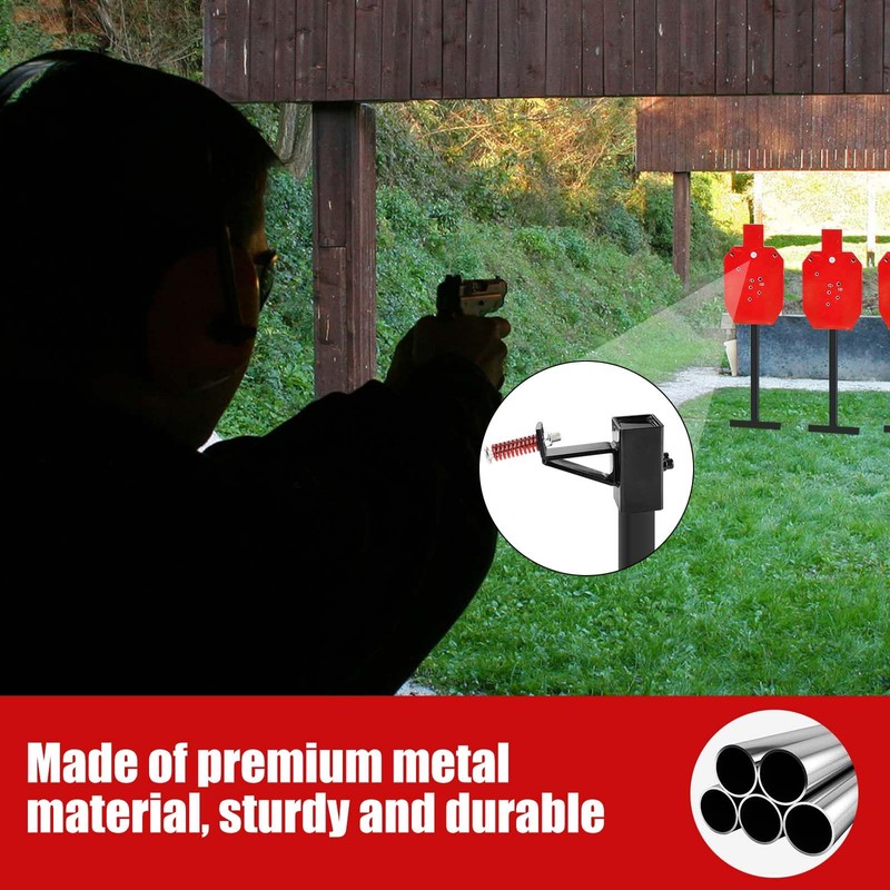 PEUTIER 4pcs Steel Target Hangers, T Post Target Hanger Adjustable