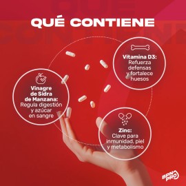 Vinagre de Sidra De Manzana | Vitamina D3, Zinc | Apoya La Digestión, Sistema Inmune, Metabolismo, Salud Intestinal, Favorece La Absorción De Nutrientes | Apple Well BPN PRO 90 cápsulas