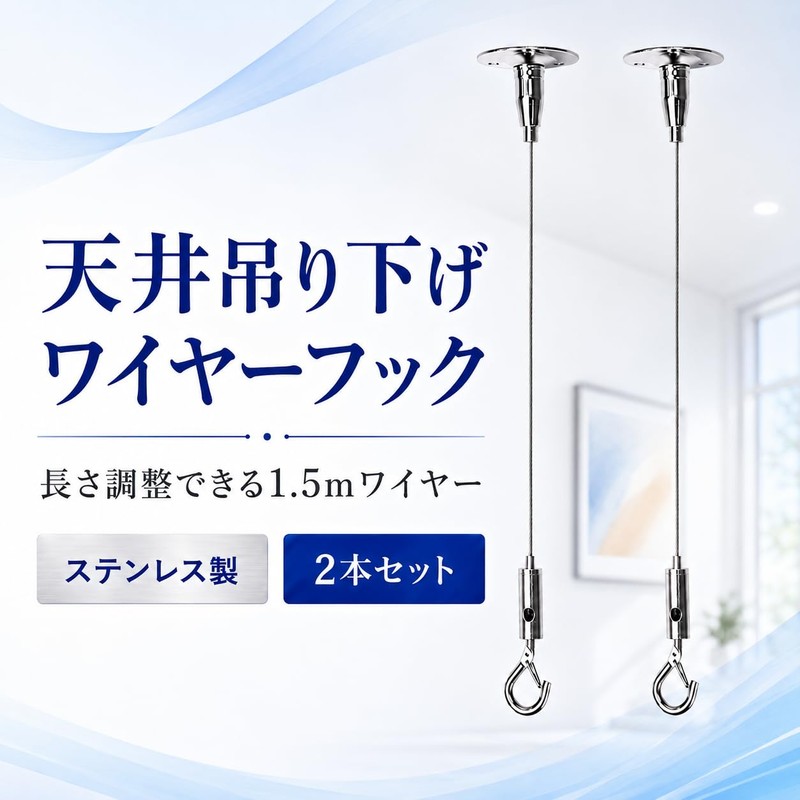 lifactlab. Wire Hook Ceiling Hanging Hook Fall Prevention Wire Picture