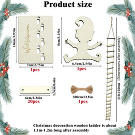 LEERMEIZI Gnome Door Accessories and Gnome Template Mini Rope Ladder, Gnome Stencil Footprints Rope Ladder for Secret Santa Prank Gnome Door Accessories Gnome Christmas Gnome Wooden Footprint Stencils