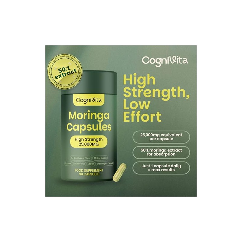 Moringa Capsules – 3 Month Supply – High Strength 50:1