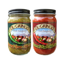 Ol' Gringo Chile Company Flame Roasted New Mexico Green Chile Sauce and Red Chile Sauce - 2 Pack - (Hot Heat)