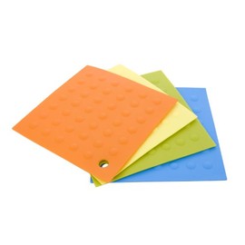 MIU FRANCE Silicone Pot Holder Set of 4, orange, yellow, green, blue
